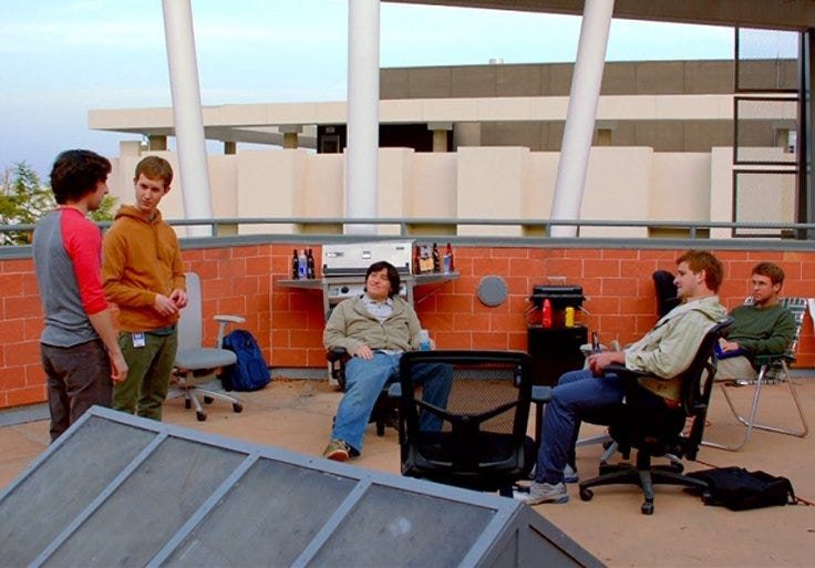 Software developers chilling out at work